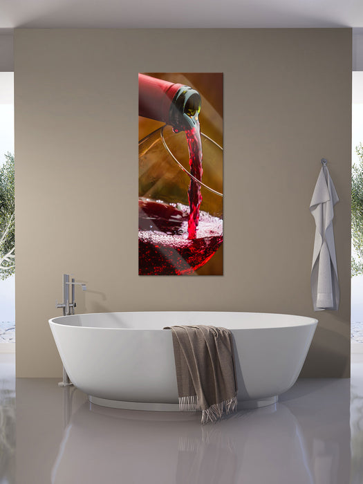 Edler Rotwein, Glasbild Panorama