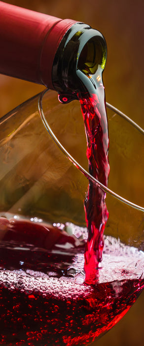 Edler Rotwein, Glasbild Panorama