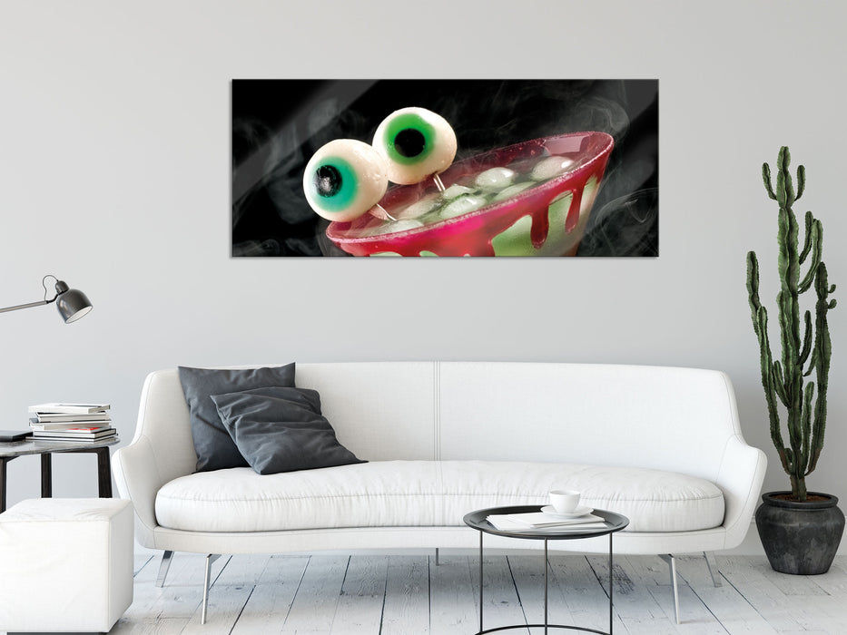 gruseliger Cocktail, Glasbild Panorama