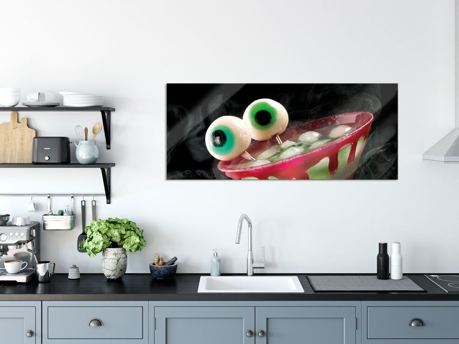 gruseliger Cocktail, Glasbild Panorama