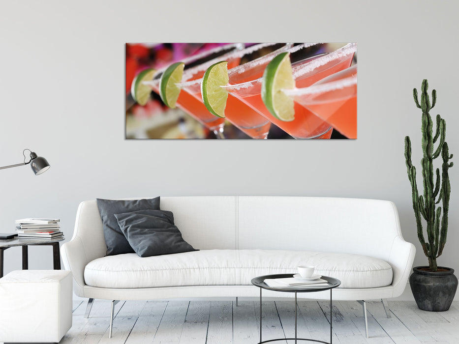 Singapur Sling Cocktails, Glasbild Panorama