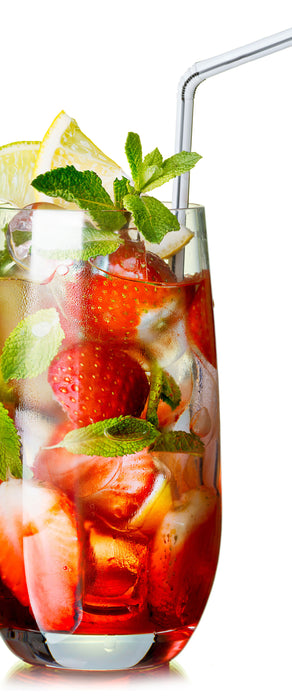 Erdbeercocktail, Glasbild Panorama