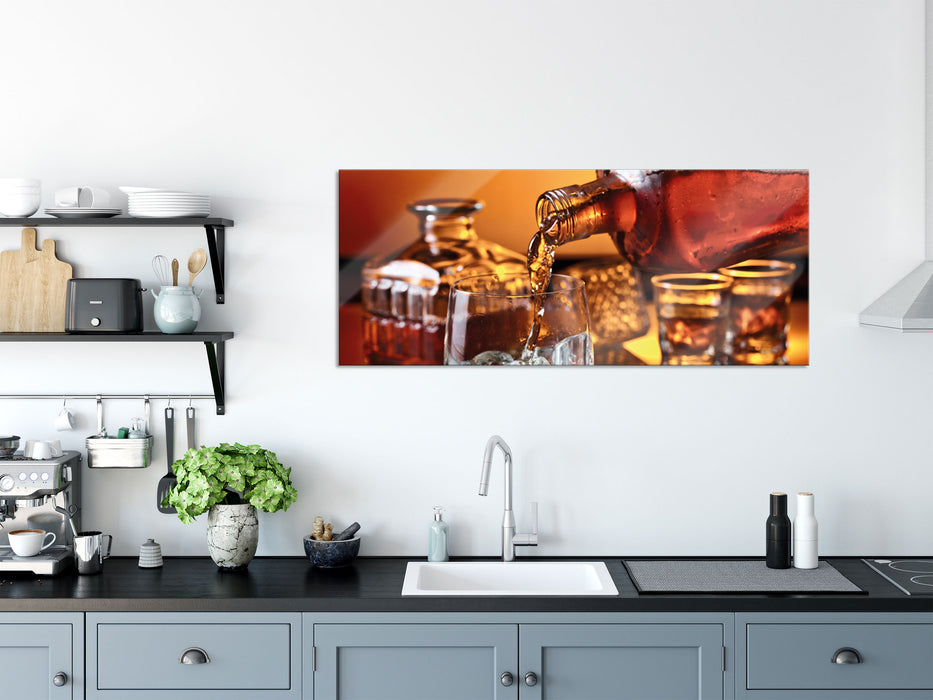 Edler Whiskey, Glasbild Panorama