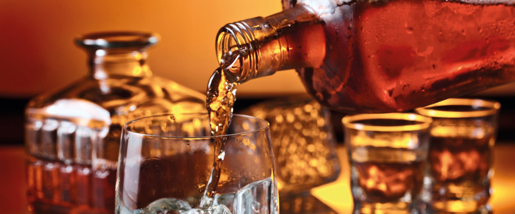 Edler Whiskey, Glasbild Panorama