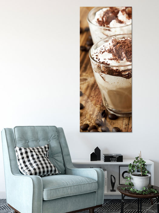 Cappuccino, Glasbild Panorama