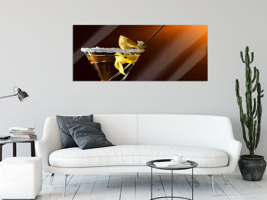 Cocktail Zuckerrand, Glasbild Panorama