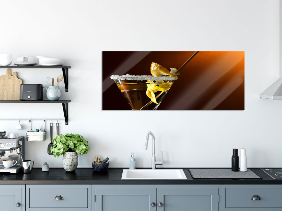 Cocktail Zuckerrand, Glasbild Panorama