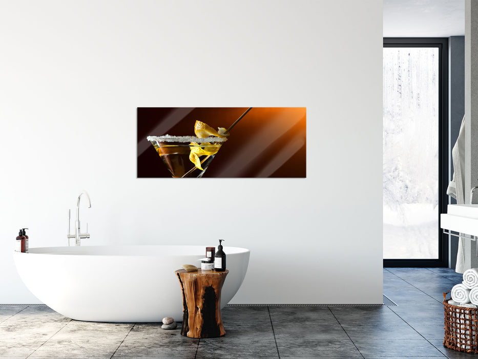 Cocktail Zuckerrand, Glasbild Panorama