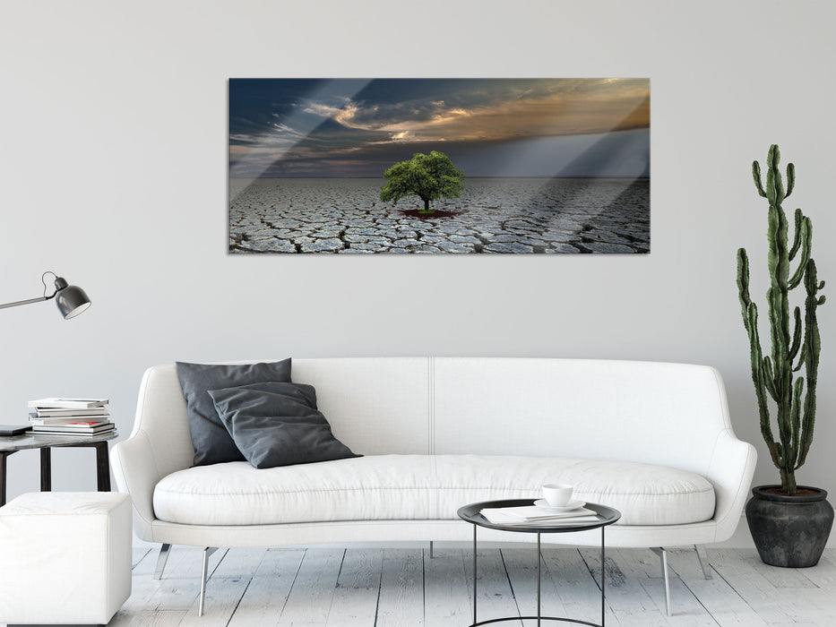 Der Baum im Boden, Glasbild Panorama