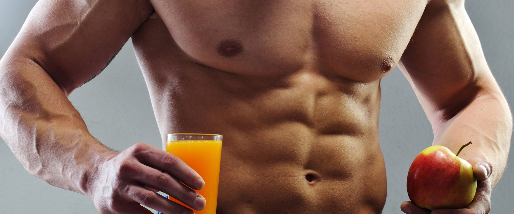 Trainierter Oberkörper Bodybuilder, Glasbild Panorama