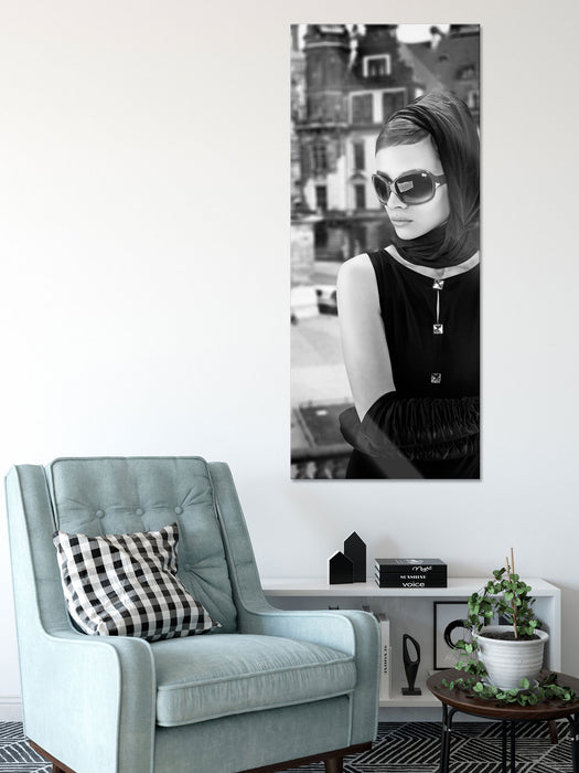 Audrey in Paris, Glasbild Panorama