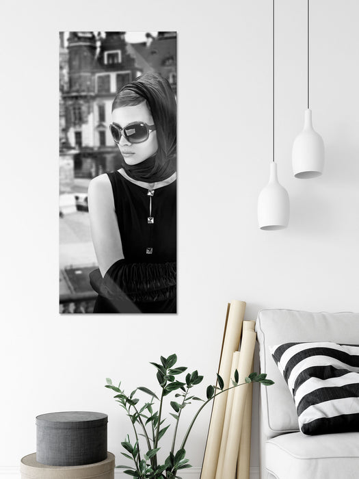 Audrey in Paris, Glasbild Panorama