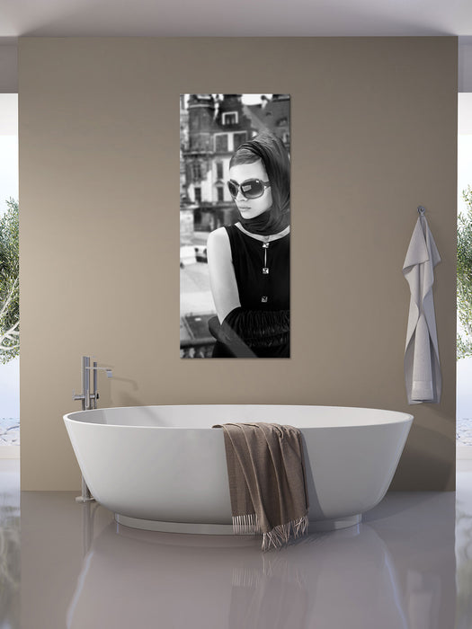 Audrey in Paris, Glasbild Panorama