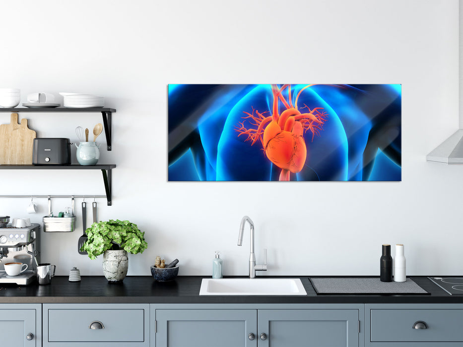 Herz des Menschen, Glasbild Panorama