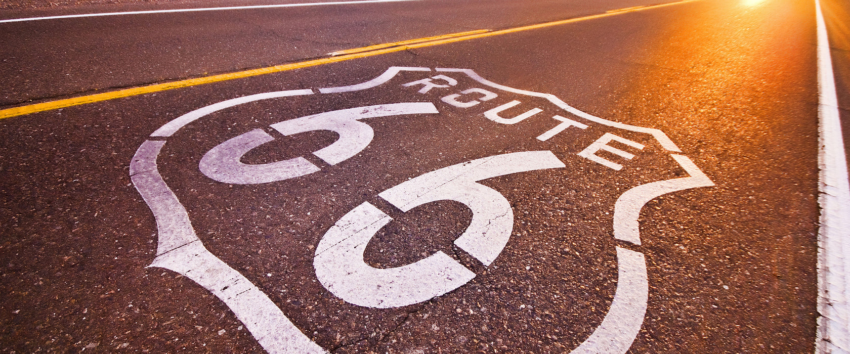 Highway Route 66, Glasbild Panorama