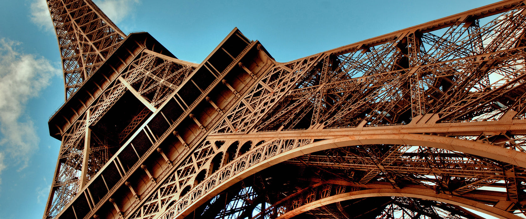 Gigantischer Eifelturm Paris, Glasbild Panorama