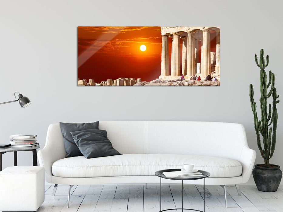 Tempel der Athene, Glasbild Panorama