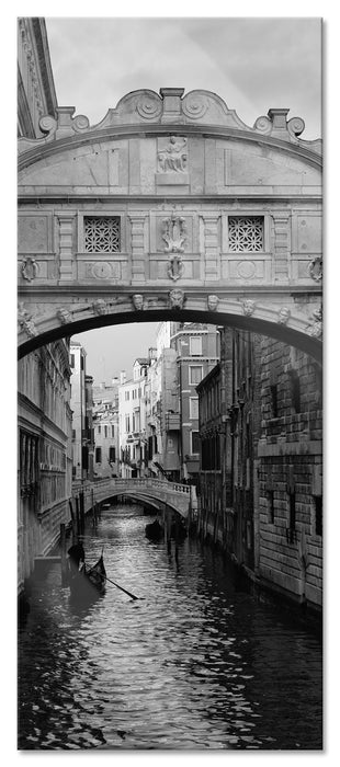 Pixxprint Romantischer Kanal in Venedig, Glasbild Panorama