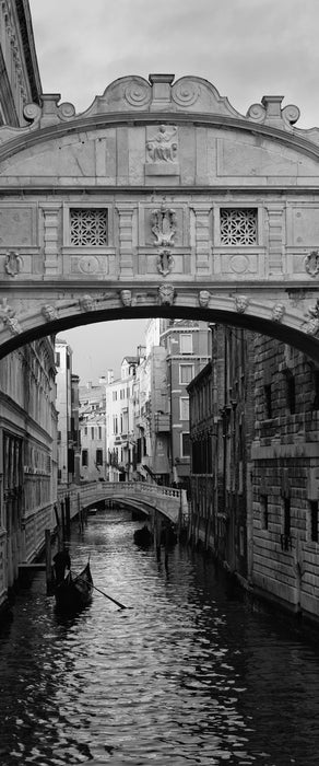 Romantischer Kanal in Venedig, Glasbild Panorama