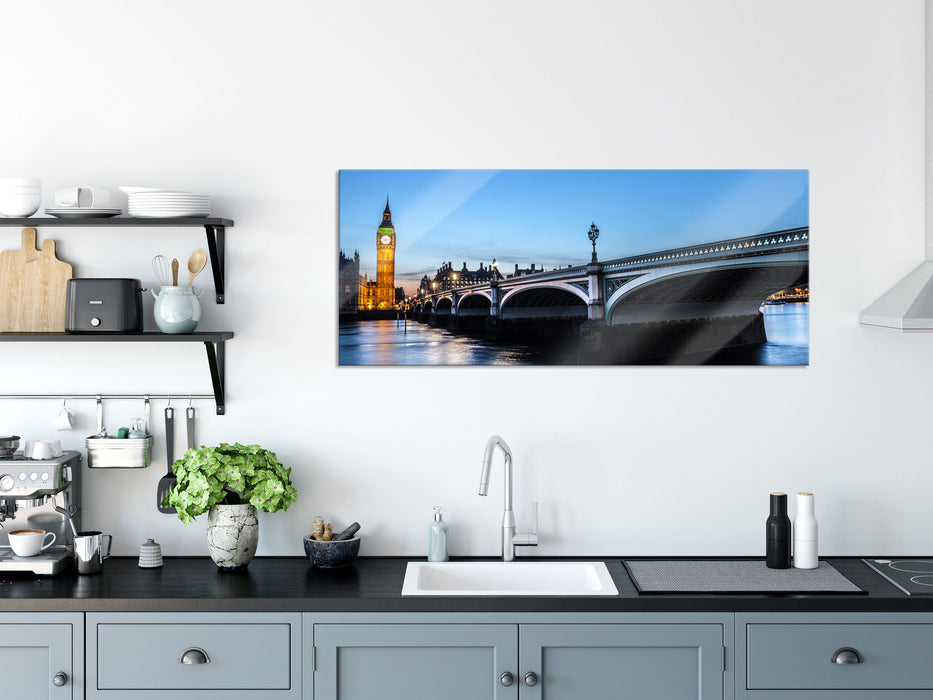 Westminster Bridge Big Ben, Glasbild Panorama