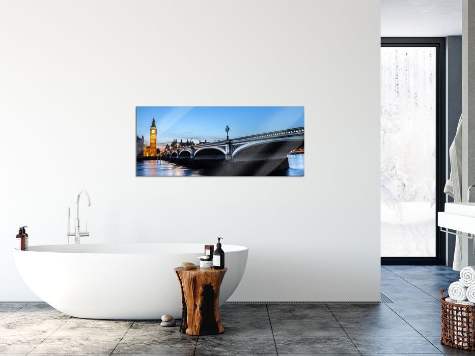 Westminster Bridge Big Ben, Glasbild Panorama