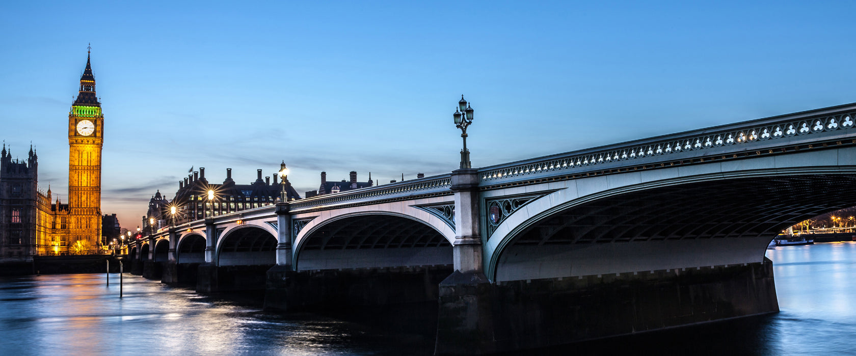 Westminster Bridge Big Ben, Glasbild Panorama