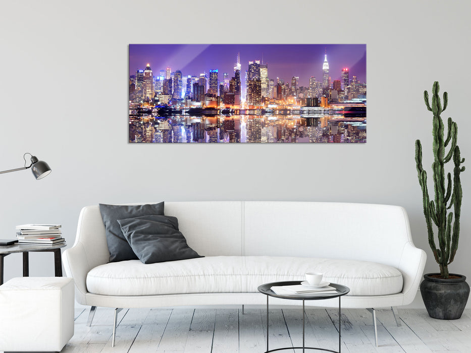 Manhattan Skyline, Glasbild Panorama