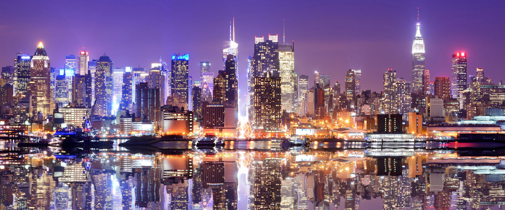 Manhattan Skyline, Glasbild Panorama