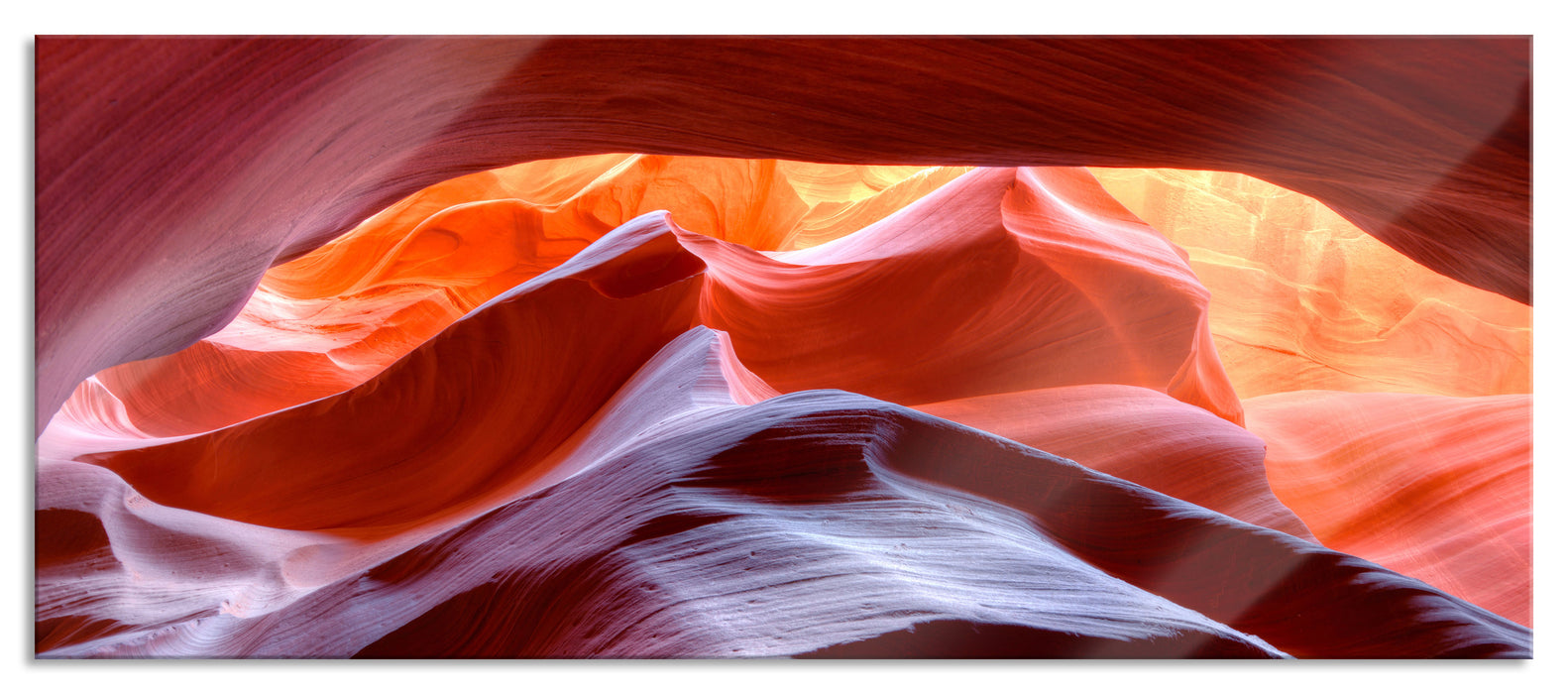 Pixxprint Antelope Canyon Arizona, Glasbild Panorama