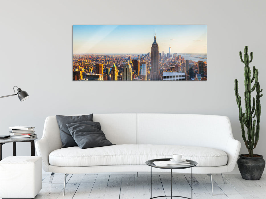 Empire State Building in New York, Glasbild Panorama