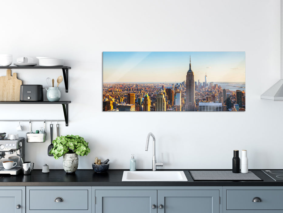 Empire State Building in New York, Glasbild Panorama