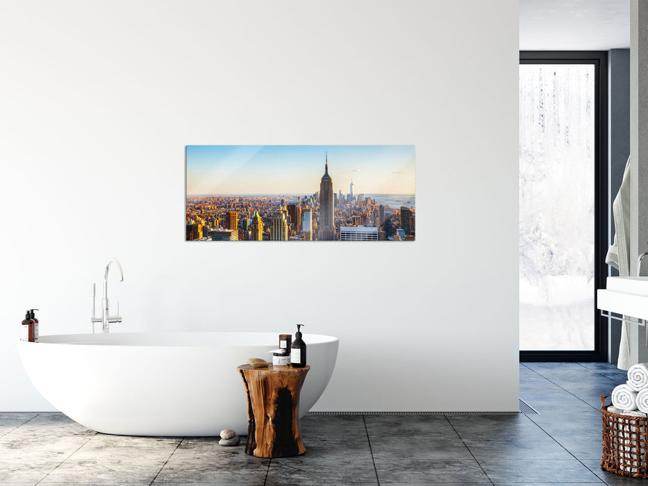 Empire State Building in New York, Glasbild Panorama