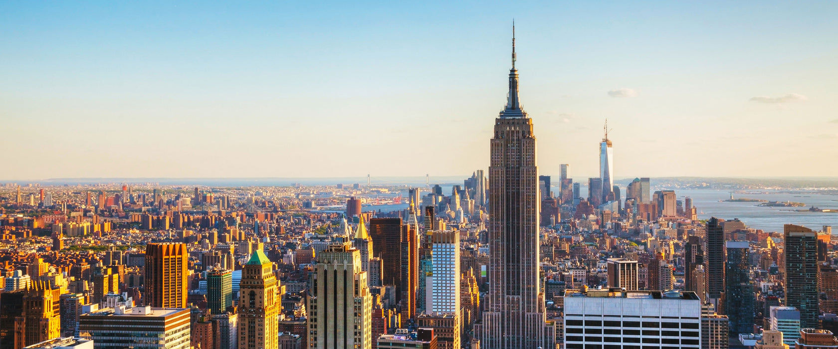 Empire State Building in New York, Glasbild Panorama