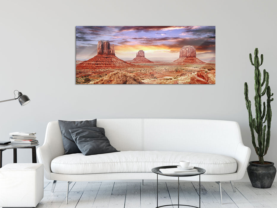 Utah Monument Valley, Glasbild Panorama