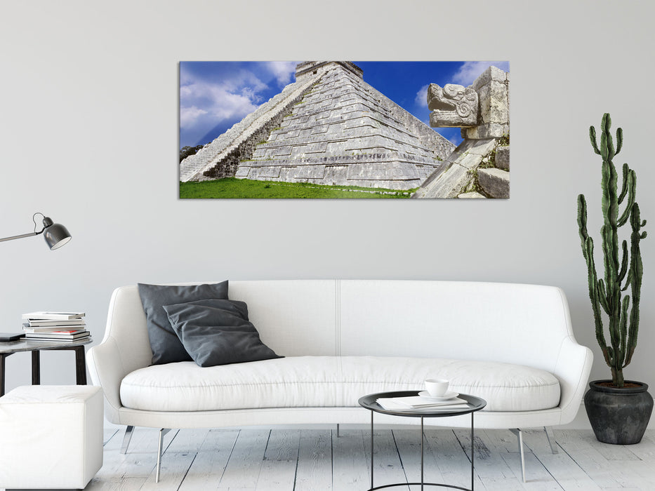 Schöner Maya Tempel in Mexiko, Glasbild Panorama