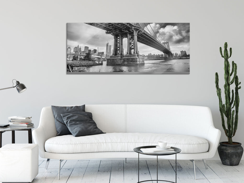 Manhattan Bridge New York, Glasbild Panorama