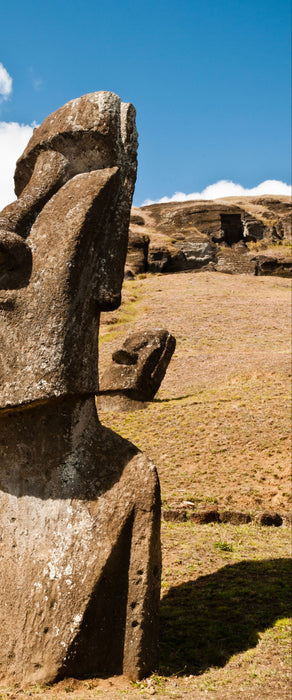 Moai Statue auf den Osterinseln, Glasbild Panorama