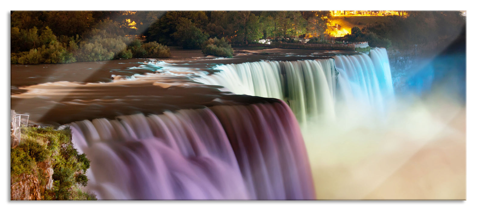 Pixxprint Majestätische Niagara Fälle, Glasbild Panorama