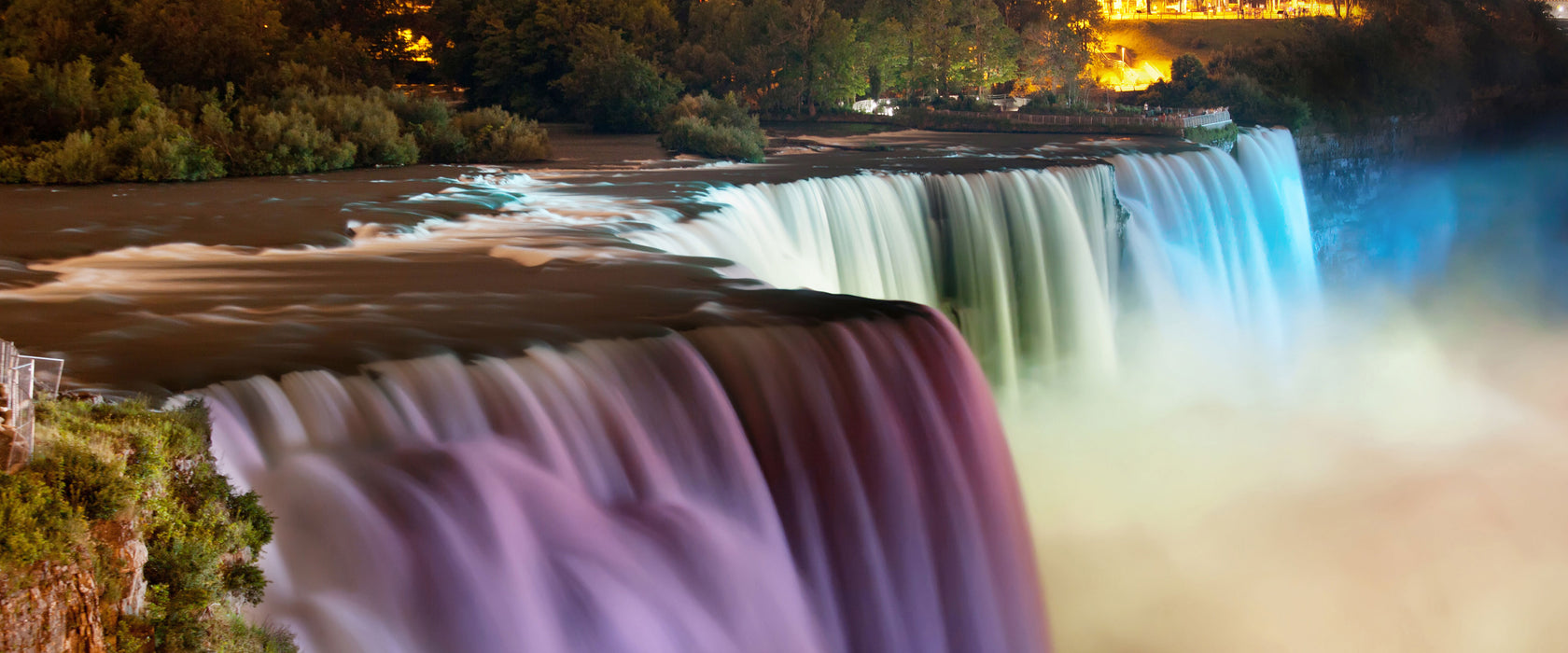 Majestätische Niagara Fälle, Glasbild Panorama