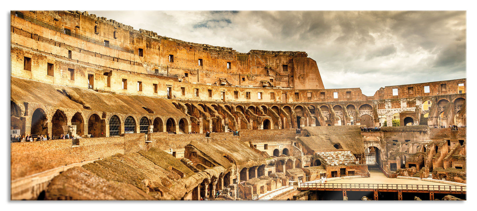 Pixxprint Colloseum in Rom von innen, Glasbild Panorama