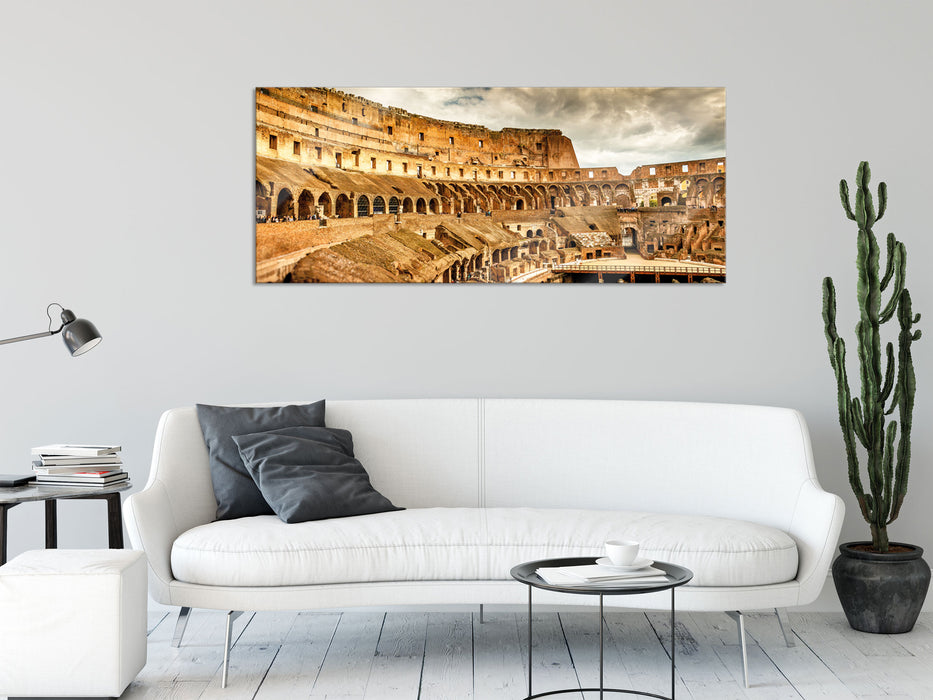 Colloseum in Rom von innen, Glasbild Panorama