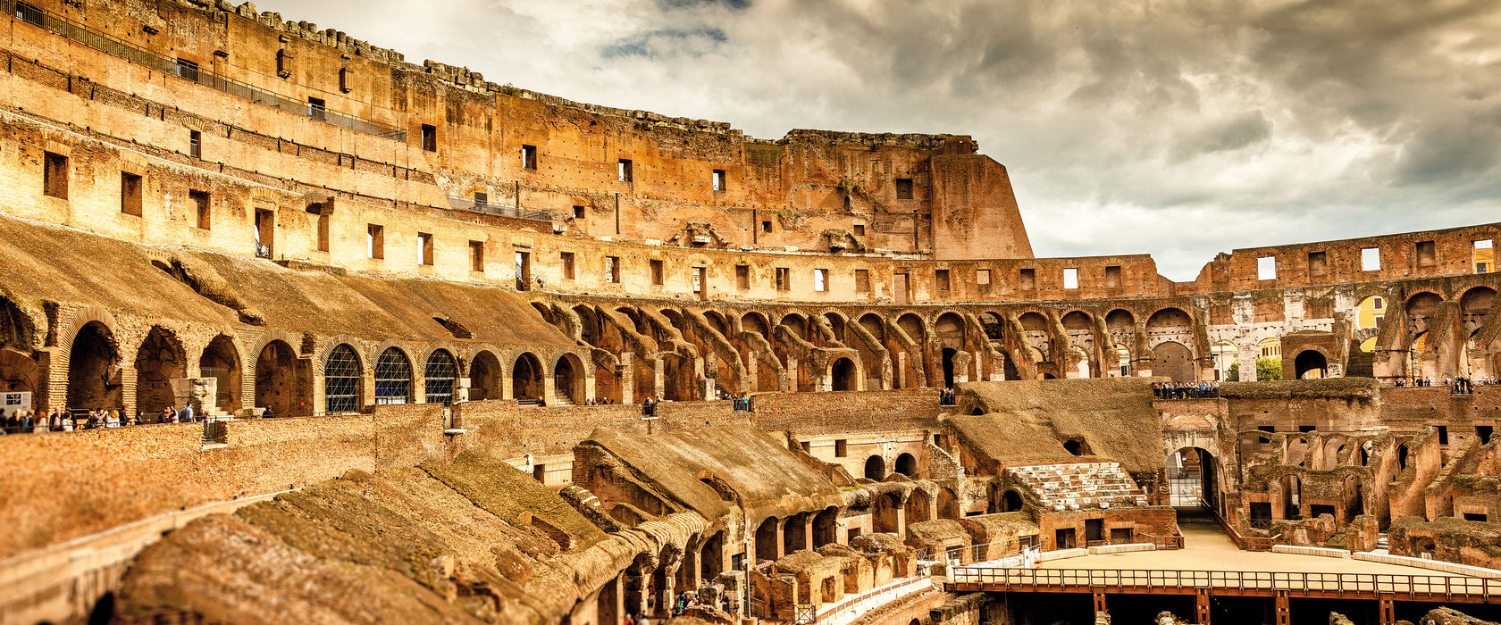 Colloseum in Rom von innen, Glasbild Panorama