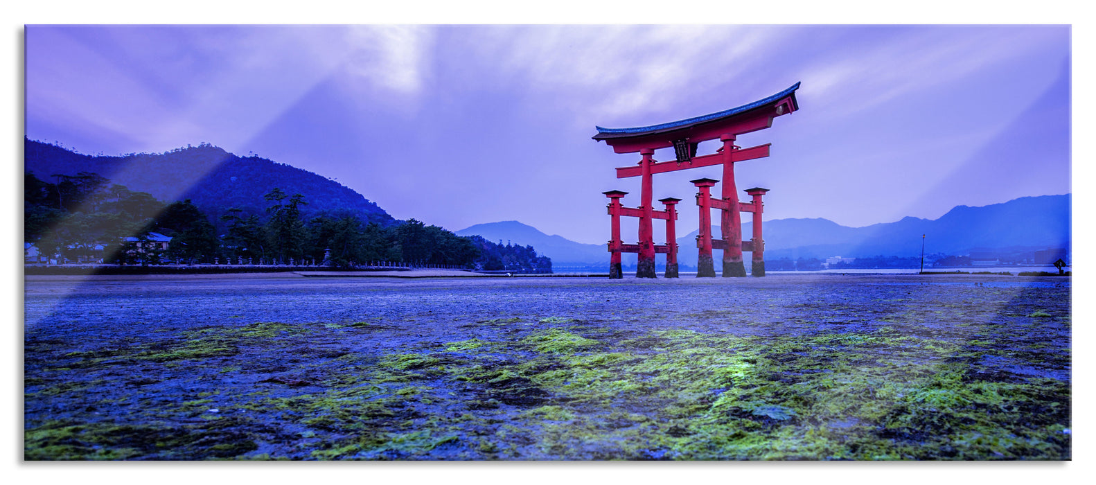 Pixxprint Torii in Hiroshima Japan, Glasbild Panorama