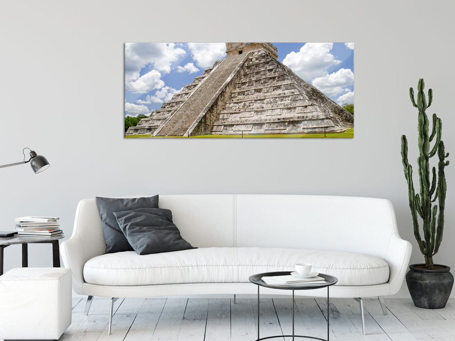 Maya Pyramide in Mexico, Glasbild Panorama