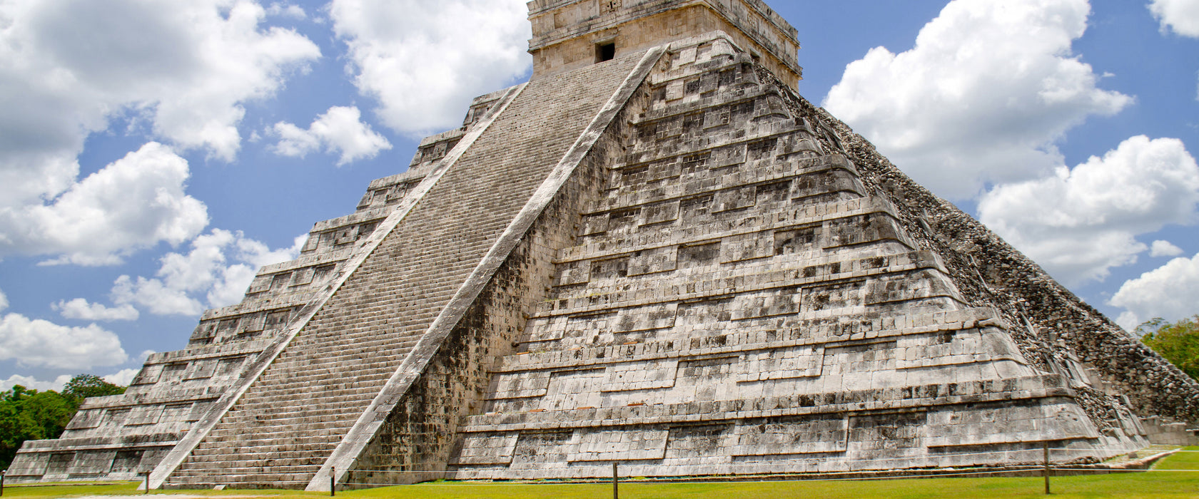 Maya Pyramide in Mexico, Glasbild Panorama