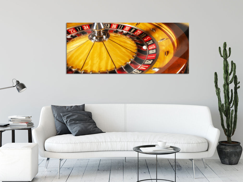 Roulette Tisch in Las Vegas, Glasbild Panorama