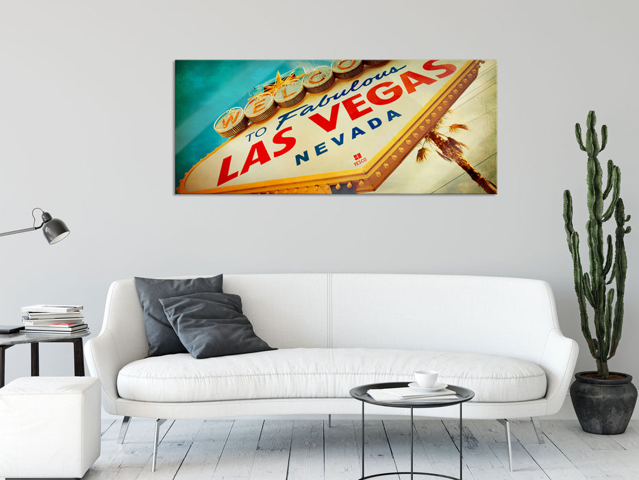 Las Vegas Retro Look, Glasbild Panorama