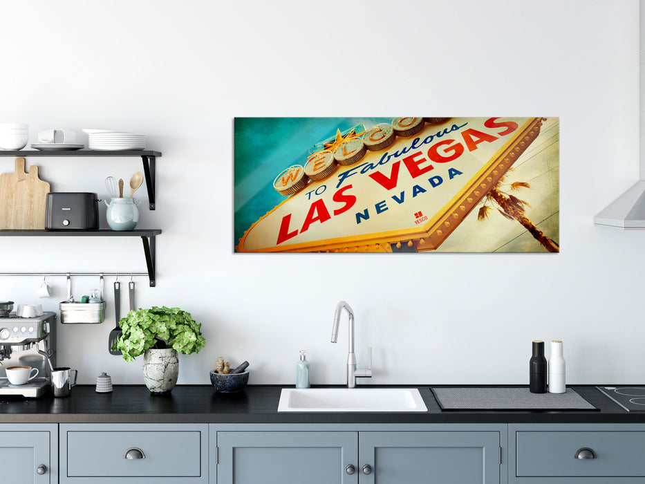 Las Vegas Retro Look, Glasbild Panorama