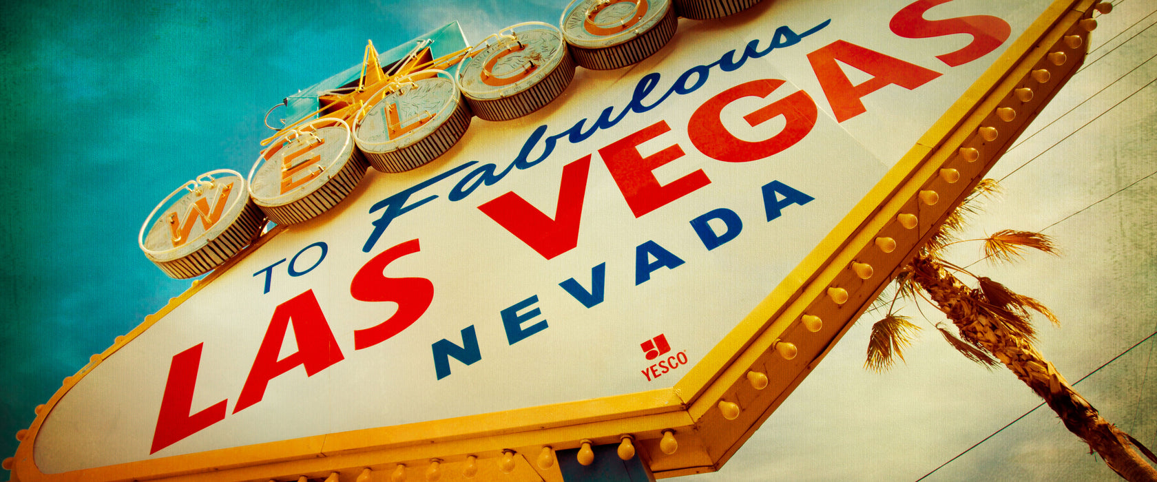 Las Vegas Retro Look, Glasbild Panorama