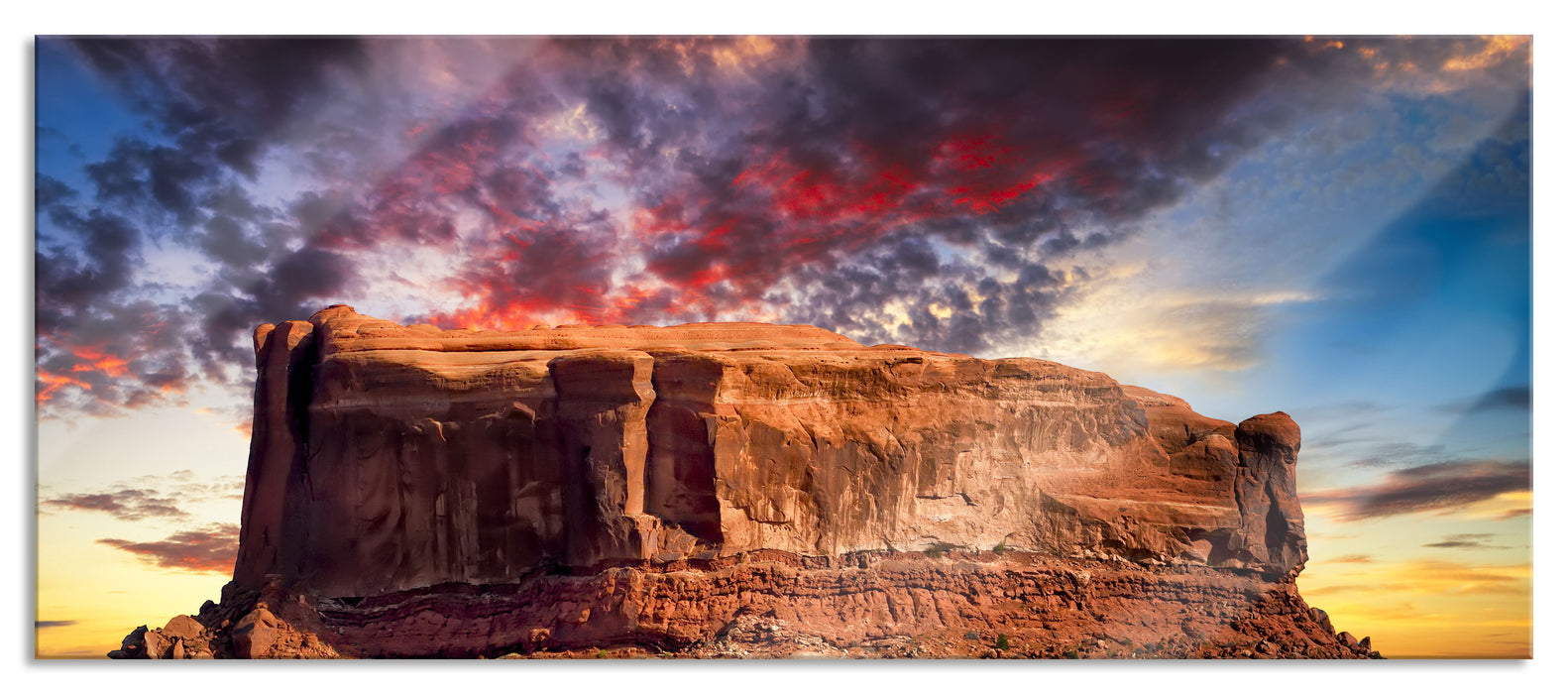 Pixxprint Monument Valley, Glasbild Panorama